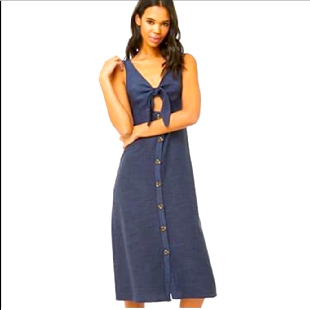 NWOT self Tie -Front button dress